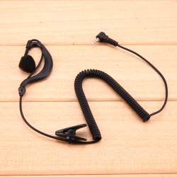 2.5mm Receiver Listen Only Single Ear Earphone Soft Flexible Ear Hook Earpiece Headset for Motorola Black