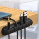 5-in-1 Cable Organizer Silicone USB Cable Desktop Tidy Wire Management Clips Cable Holder for TV Notebook Computer Office black