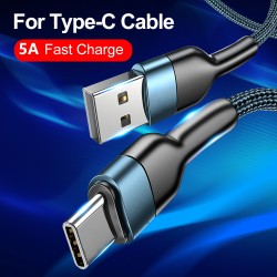 5A Fast Charging Data Cable 480mbps Data Transmission Type-c Cable Cord Line for IOS Huawei Black Blue 2 Meters