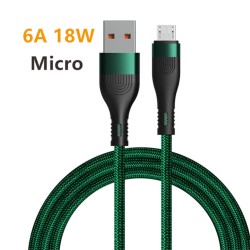 6a 66w Nylon Braided Data  Cable Super Fast Charging Mobile Phone Charger Cable For Data Transmission Compatible For Iphone 13 Huawei Xiaomi 2 meters_iOS interface