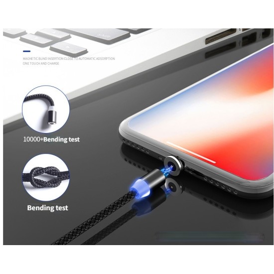 Led Magnetic Usb Cable Fast Charging Type C Cable Magnet Charger Data Charge Micro Usb Cable Mobile Phone Cable Type- C interface