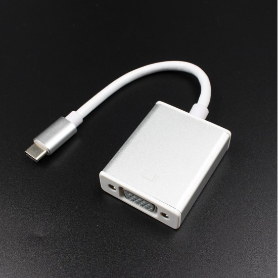 USB 3.1 Type C to VGA Adapter USB-C Male to VGA 1080p Female Converter Gold