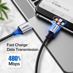 Ugreen Type-c Data Cable 3a Fast Charging Transmission Line for Android Xiaomi 9 Huawei Mate20 P40 Honor Redmi Black
