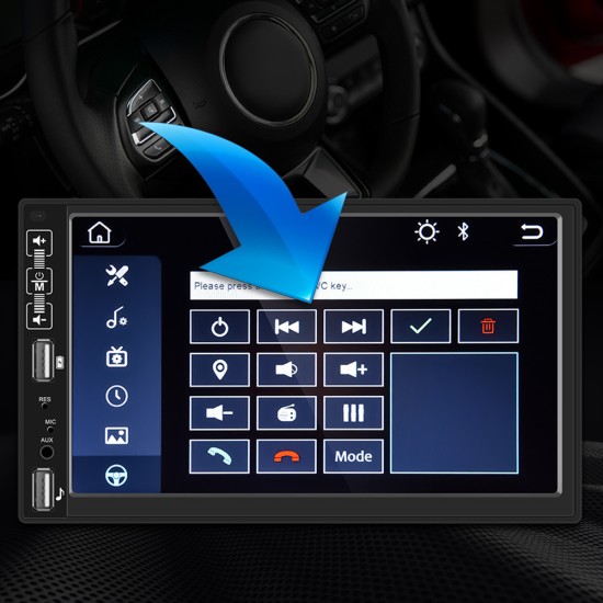 2Din Car Radio 7-inch HD MP5 Carplay Bluetooth FM Music Player with 12 light camera
