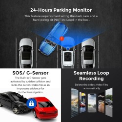 4k 1080P Car DVR Dual Dash Cam Gps And Wifi Camera Recorder with Parking Monitor Black