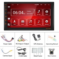 7-inch Car Multimedia Player Kit Android 11 Central Control Navigation Reversing Displa WiFi 2+16G with 12 light camera