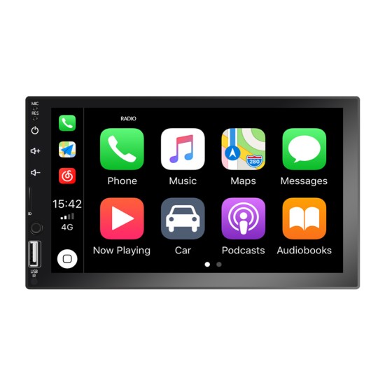7-inch Car Radio Multimedia Video Player Carplay MP5 MP4 Central Control Navigation GPS Bluetooth with 8 light camera