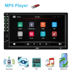 7-inch Car Stereo Mp5 Player HD Touch-screen Universal Bluetooth Aux Playback Radio Reversing with 8 light camera