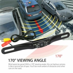 Car  Rear  View  Reversing  Parking  Camera With 170 Degree Width NTSC PAL CVBS Output 8-led Waterproof Night Vision For General Trucks Black