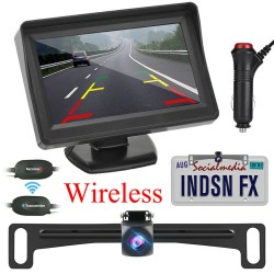 Car Backup Camera Rear View HD Parking System Night Vision with 4.3-inch LCD Monitor Black