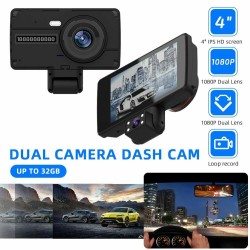 Dual Lens Car Dvr Dash Cam Video Recorder G-sensor HD 1080P Night Vision Parking Monitor Black