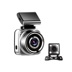 Q2m 2k HD Dash Camera 135-degree Wide-angle Lens Night Vision Driving Recorder Silver Black