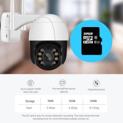 2-inch Ptz Dome Camera Wireless Wifi Network Surveillance Camera Security Camera 1080P UK Plug