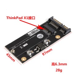 20 + 6 Pin Thinkpad X1 Carbon SSD to SATA 2.5 Adapter Converter black