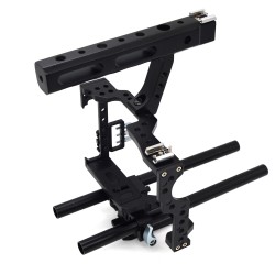 Veledge VD-07 Rod Rig DSLR Camera Video Cage Kit Stabilizer for Sony Gh4 A7S A7 A7R A7Rii A7Sii Camera Accessories black