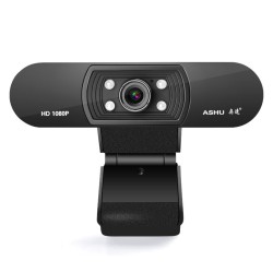 Webcam 1080P HDWeb Camera with Built-in HD Microphone  USB Plug in Web Cam Widescreen Video black