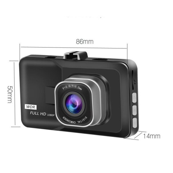 3 Inch 1080p Large-size Screen Monitors Car Driving Recorder Dashcam Infrared Night Vision Double Record Single lens ordinary definition