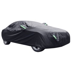 Car Cover All Black 190t Silver Coated Cloth Rainproof Sunscreen Protector Exterior Snow Covers 400x160x120CM