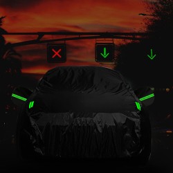 Car Cover All Black 190t Silver Coated Cloth Rainproof Sunscreen Protector Exterior Snow Covers 540x175x120CM