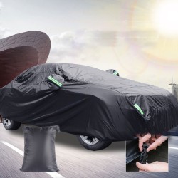 Car Cover All Black 190t Silver Coated Cloth Rainproof Sunscreen Protector Exterior Snow Covers 580x175x120CM