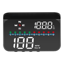 Car Hud Head-up Display Gps System Hd Windshield Projector Speedometer Electronic Voltage Display Black