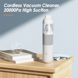 20000pa Powerful Car Vacuum Cleaner Visual Cup Portable Handheld Powerful Suction Vacuum Cleaner White Orange