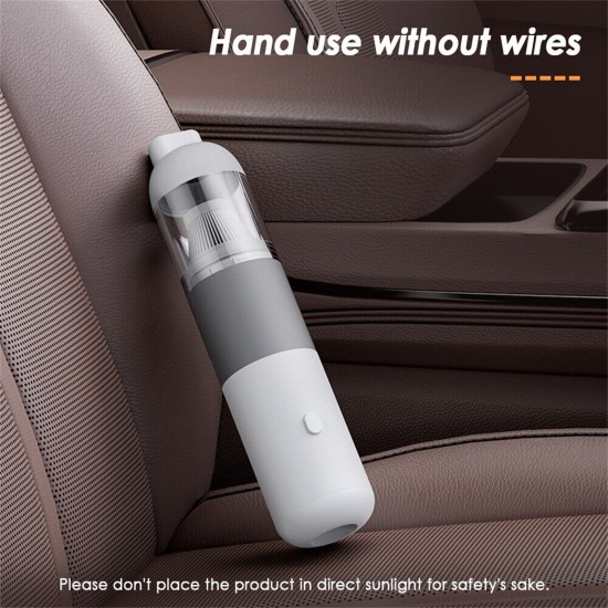 20000pa Powerful Car Vacuum Cleaner Visual Cup Portable Handheld Powerful Suction Vacuum Cleaner White Orange