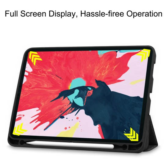 11 inch Foldable TPU Protective Shell Tablet Cover Case Shatter-resistant with Pen Slot for iPadPro blue