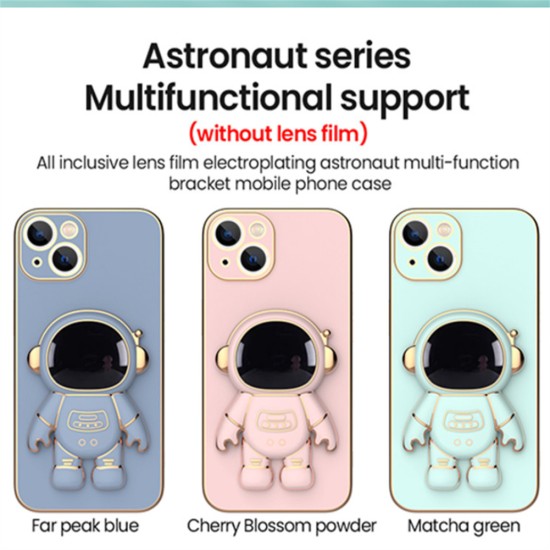 Astronaut Stand Phone Case for iPhone Series Mini Shockproof Silicone Phone Kickstand Cover Black iPhone14 Pro