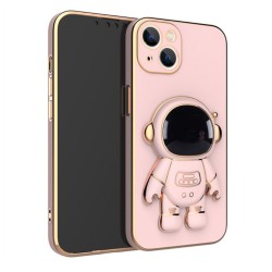 Astronaut Stand Phone Case for iPhone Series Mini Shockproof Silicone Phone Kickstand Cover Pink iPhone14