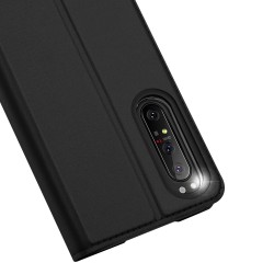 DUX DUCIS For Sony Xperia1 II/Xperia10 II Leather Mobile Phone Cover Magnetic Protective Case Bracket with Cards Slot black_Sony Xperia1 II