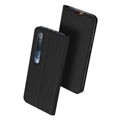 DUX DUCIS For XIAOMI 10/MI 10 Pro Fall Resistant Mobile Phone Cover Magnetic Leather Protective Case with Cards Slot Bracket black