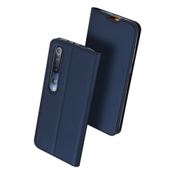 DUX DUCIS For XIAOMI 10/MI 10 Pro Fall Resistant Mobile Phone Cover Magnetic Leather Protective Case with Cards Slot Bracket Royal blue