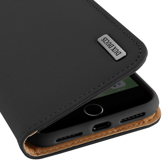 DUX DUCIS For iPhone 7 Plus/8Plus Luxury Genuine Leather Magnetic Flip Cover Full Protective Case with Bracket Card Slot black