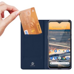 DUX DUCIS for Nokia 5.3 Leather Mobile Phone Cover with Bracket Card Slot Magnetic Protective Case blue