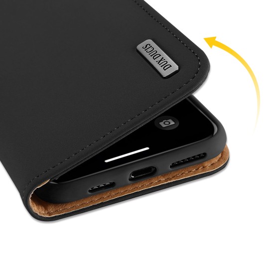 DUX DUCIS for iPhone 11 pro MAX 2019 Luxury Genuine Leather Magnetic Flip Cover Full Protective Case with Bracket Card Slot black