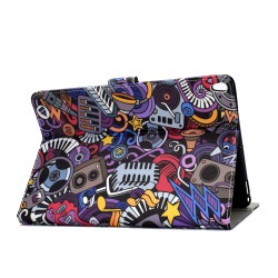 For iPad 10.5 2017/iPad 10.2 2019 Laptop Protective Case Color Painted Smart Stay PU Cover with Front Snap  Graffiti