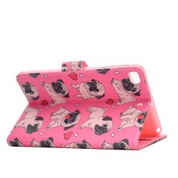For iPad mini 1/2/3/4/5 Laptop Protective Case Frront Snap Color Painted Smart Stay PU Cover Caring dog