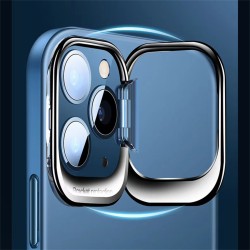 Ultra Thin Metal Stand Phone Case Camera Protector Shockproof Cover Blue for iPhone 14 Pro