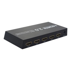 4K HDMI 2.0 Manual / Automatic Adapter HDMI 4 Input 1 Output Converter Audio Video Synchronization black