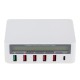 5 Port USB QC 3.0 Quick Charger LCD Voltage Current Display for iPhone iPad Samsung white_UK plug