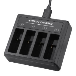 DC 5V 2A Battery 4-Slot Charger Professional Type C Battery Charging Stock Station 70x60x20mm For Gopro5.6.7.8 black