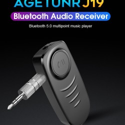 J19 Bluetooth Audio Receiver Mic Handsfree Call Wireless Adapter Bluetooth 5.0 Speaker Headphone Audio Transmitter black