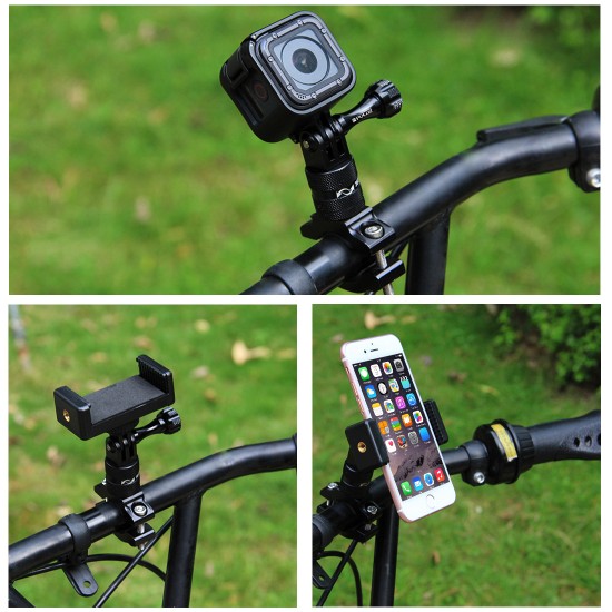 PULUZ 360 Degree Rotation Bike Aluminum Handlebar Adapter Mount for GoPro GoPro Hero4/5/6 black