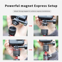 Ulanzi Universal GP-4 Magnetic Quick Release Adapter Holder for GoPro8765 DJI Osmo Action Camera black