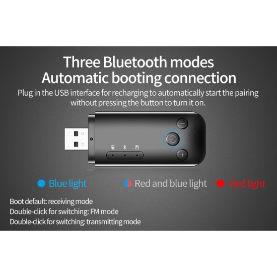 Usb Bluetooth-compatible 5.0 Transmitter Receiver Adapter For Tv Pc Headphones Home Stereo Car Speaker black
