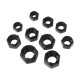10pcs/Set Damaged Bolts Nuts Screws Remover Extractor Removal Tools Set Threading Tool Kit Black Nuts ;