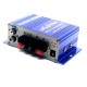 12V 2CH Mini Hi-Fi Stereo Audio Small Amplifier AMP for Car Motorcycle Radio MP3 Blue