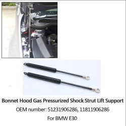 2 Pcs Hood Lift Support Struts Shock Springs Prop Rod for BMW E30 OE:51231906286 11811906286 black