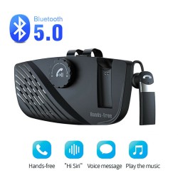 2-in-1 Handsfree Speakerphone Car Kit Sun Visor Wireless Bluetooth Black